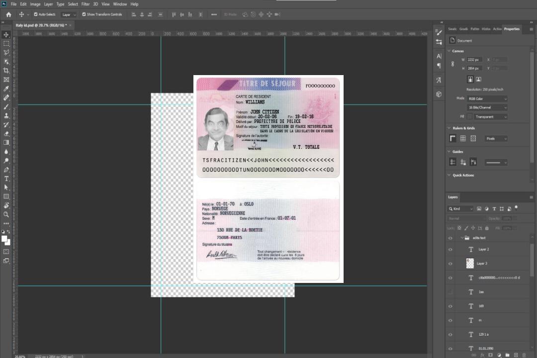 Titre de séjour FRANCE version 3 template